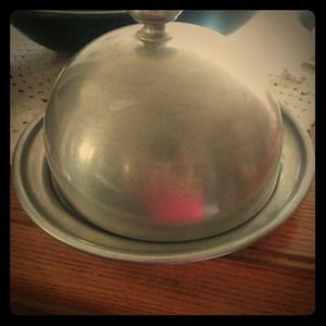 Pewter cheese dish